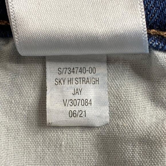 Old Navy Jeans Extra High Rise Sky Hi Straight Leg Button Fly Womens Size 14 - Picture 5 of 14